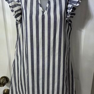 SHEIN Navy and White Striped Dress
